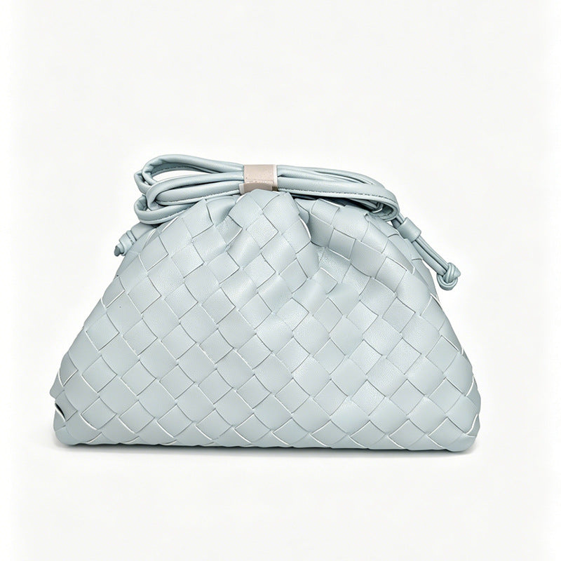 Elegant Woven Leather Bucket Bag Acalora
