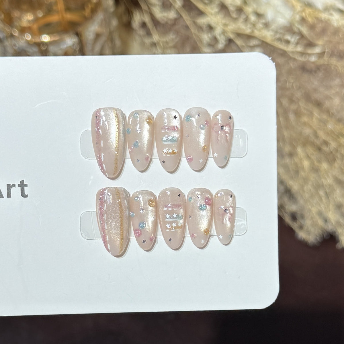 Starry Galaxy-Inspired Press-On Nail Art Set Acalora