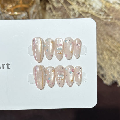 Starry Galaxy-Inspired Press-On Nail Art Set Acalora