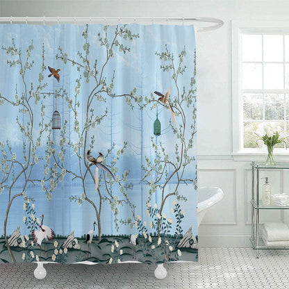 Artistic Nature-Themed Shower Curtain Kalsten
