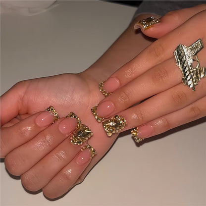 Glamorous Rhinestone Accented Press-On Nails Acalora
