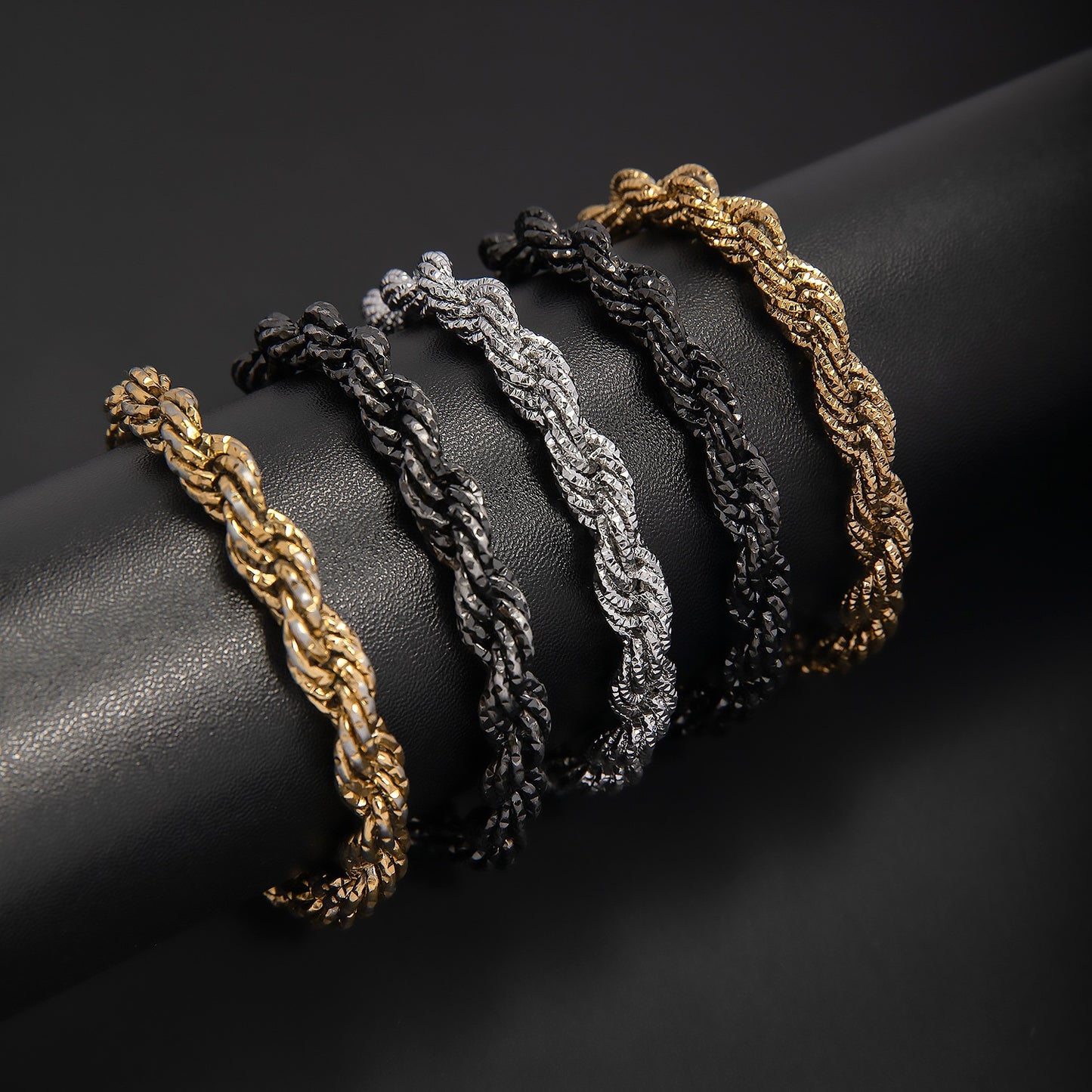 Braided Gold Statement Bracelet Acalora
