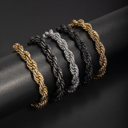Braided Gold Statement Bracelet Acalora