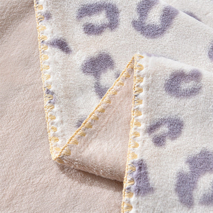 Luxury Leopard-Print Fleece Throw Blanket