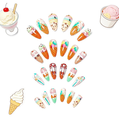 Artistic Ice Cream Cone Nail Art Acalora