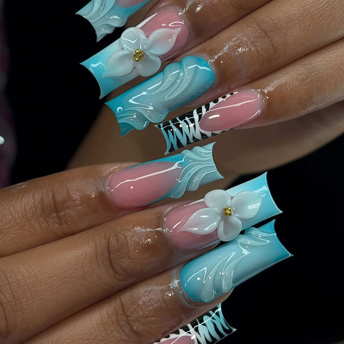Decorative Long Press-On Nail Art Acalora