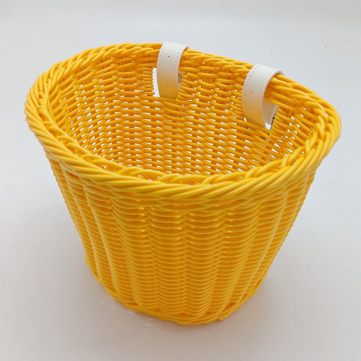Decorative Woven Storage Basket with Leather Handles Acalora