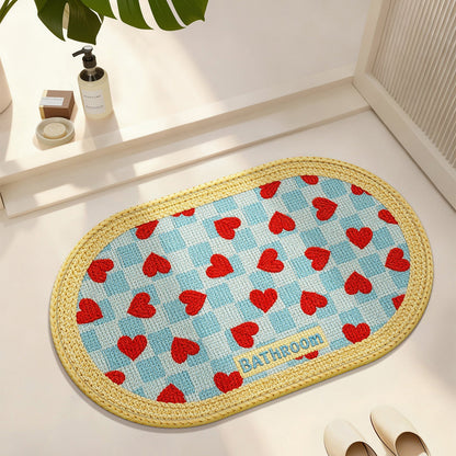 Heart-Patterned Bathroom Mat