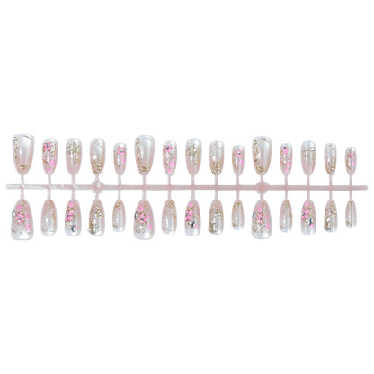 Decorative Press-On Nail Art Set with Floral Design Acalora