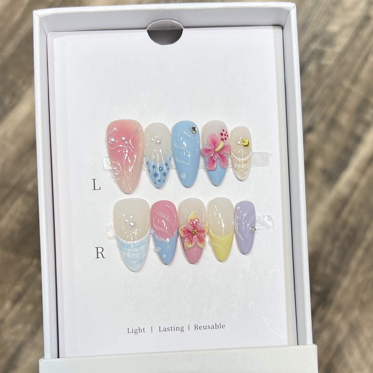 Artistic Floral Stiletto Press-On Nail Set Acalora