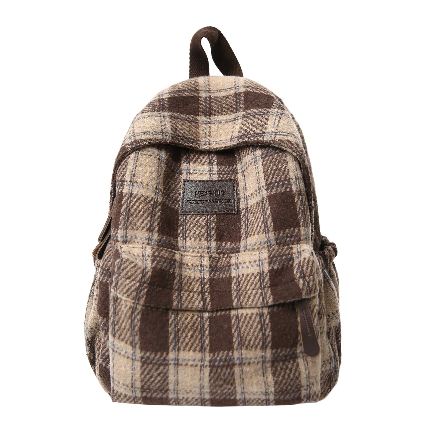 Cozy Plaid Pattern School Backpack Bowlift