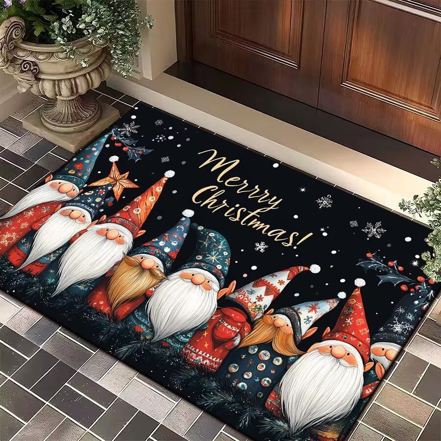 Festive Winter-Themed Entrance Mat