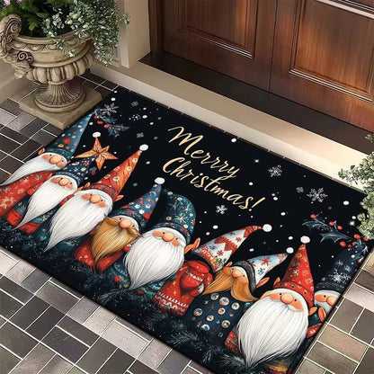 Festive Winter-Themed Entrance Mat
