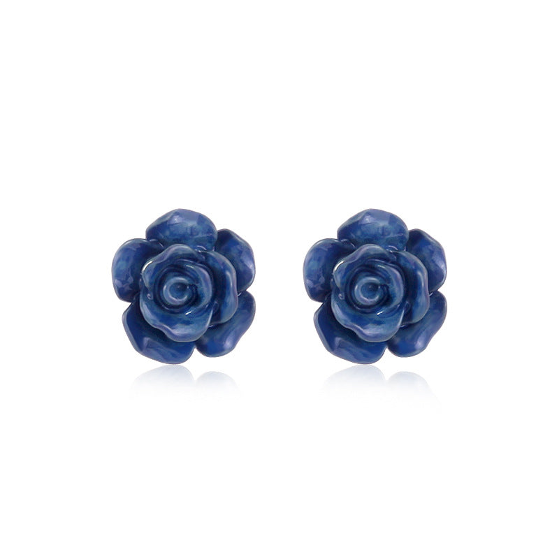 Women's lightweight star earrings with enamel flag design and fishhook Kalsten