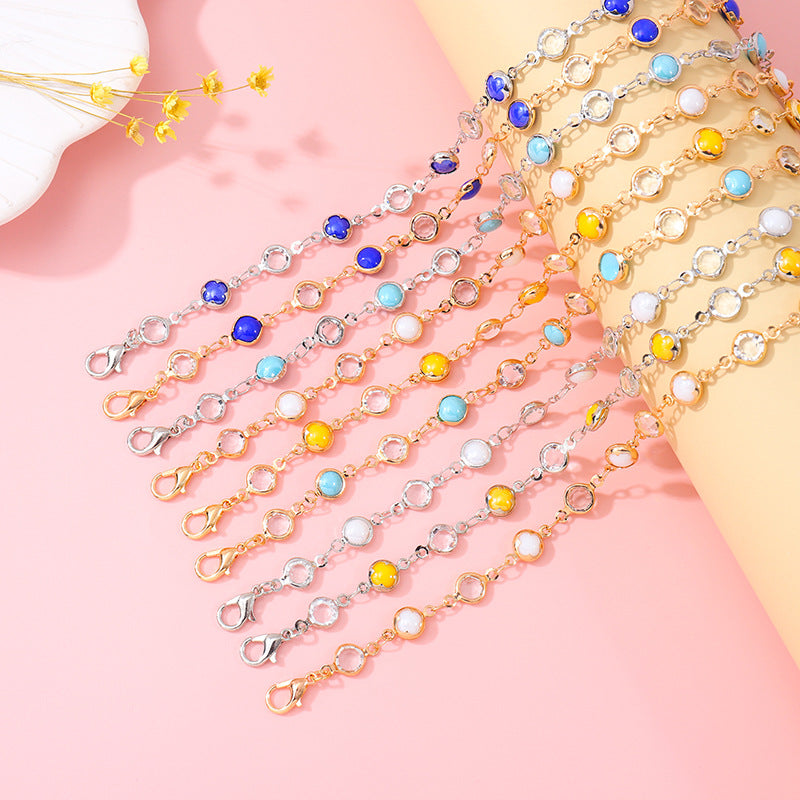 Elegant Beaded Charm Anklet Acalora
