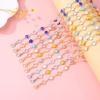 Elegant Beaded Charm Anklet Acalora