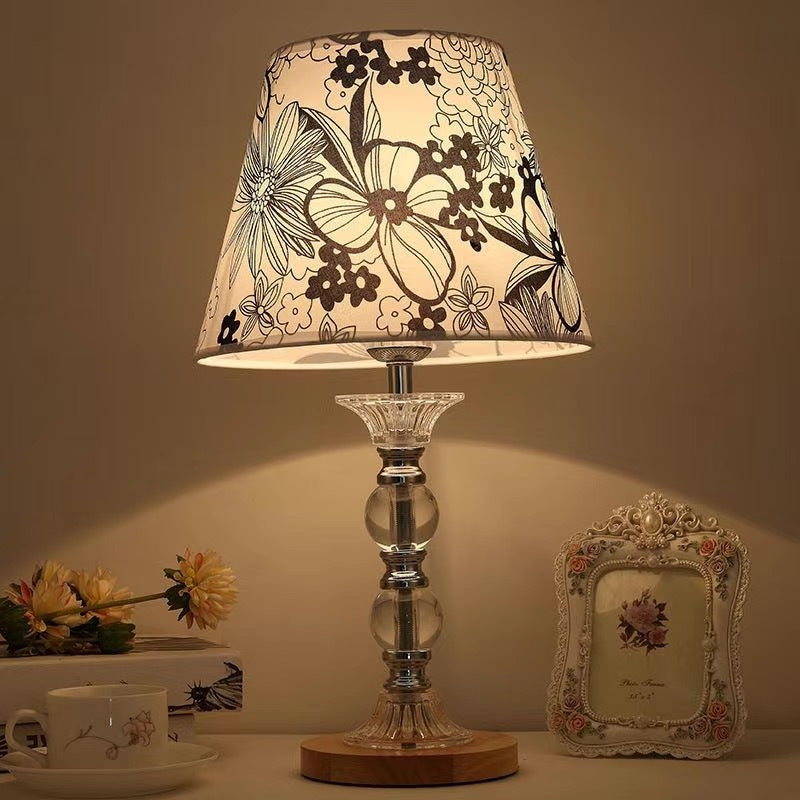 Elegant Floral Print Accent Table Lamp