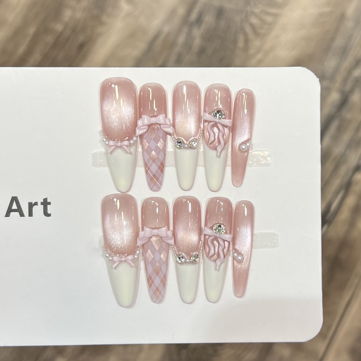 Elegant Stiletto Press-On Nail Set with Decorative Accents Acalora