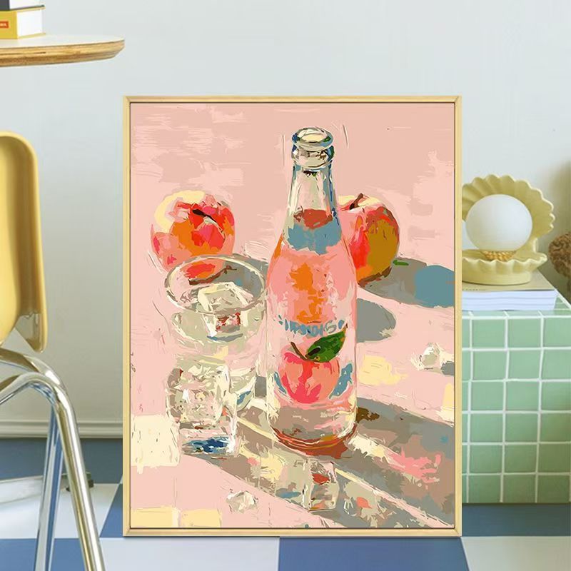 Retro-Inspired Beverage Bottle Canvas Art