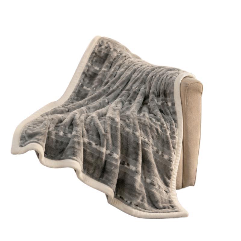 Textured Reversible Fleece Throw Blanket