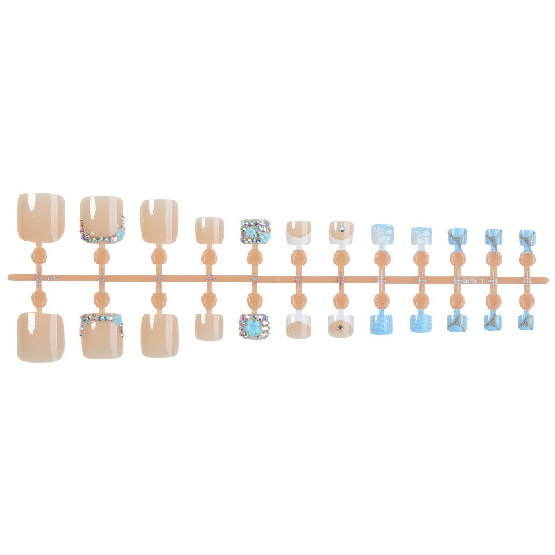 Decorative Press-On Nail Art Set with Sparkling Accents Acalora
