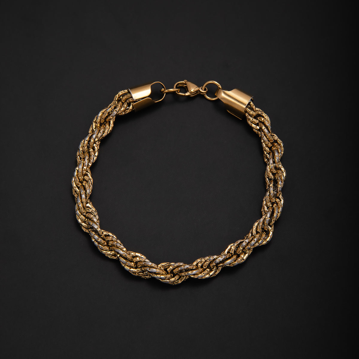 Braided Gold Statement Bracelet Acalora