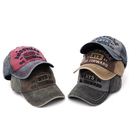 Men's Distressed Vintage-Inspired Baseball Cap Bowlift