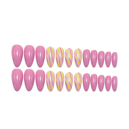 Artificial nails with modern graphic design Acalora