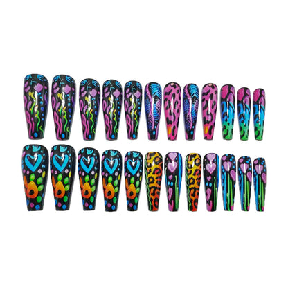 Nail art in colorful neon design Acalora