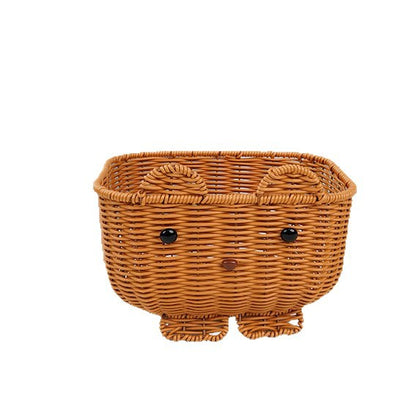 Cute Animal-Themed Woven Storage Basket Acalora