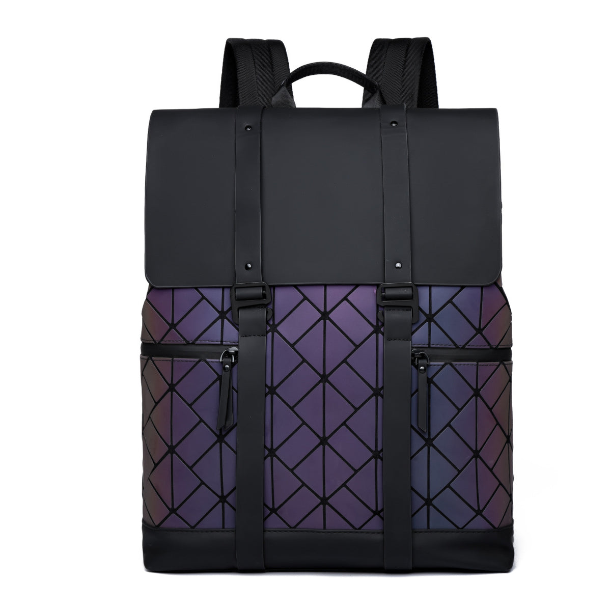 Geometric Pattern Rolltop Backpack Acalora