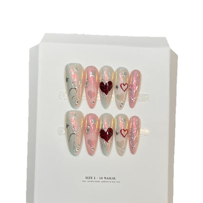 Elegant Decorative Stiletto Press-On Nail Art Set Acalora