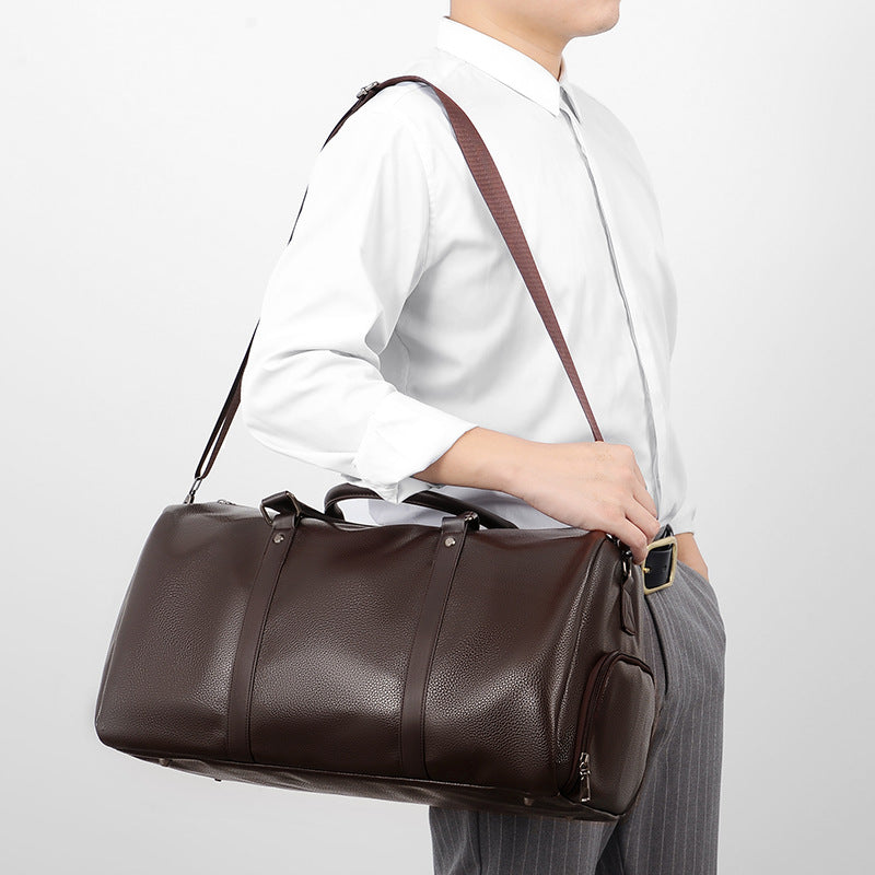 Elegant Leather Weekender Bag Acalora