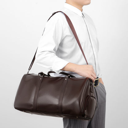 Elegant Leather Weekender Bag Acalora