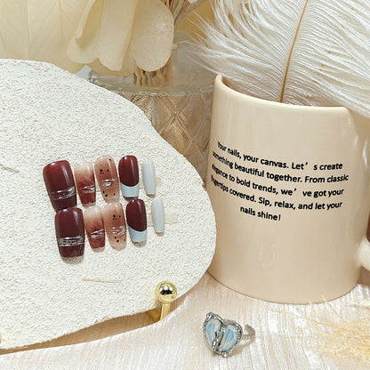 Artificial nails with elegant glitter and ombre design Acalora