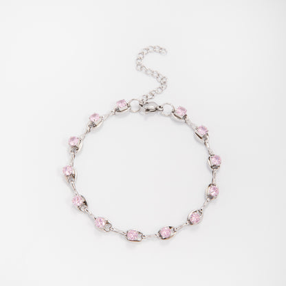 Elegant Gemstone Accent Link Bracelet Acalora