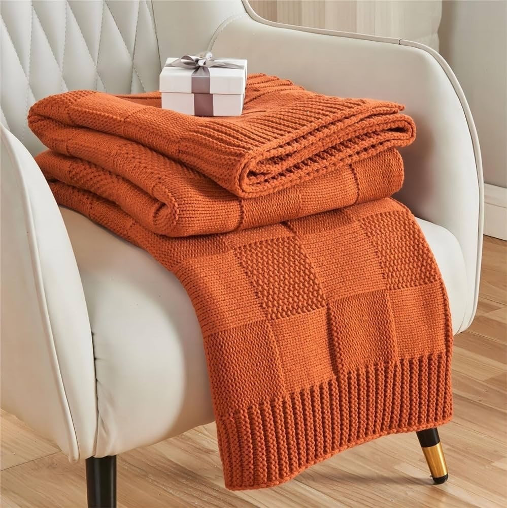 Textured Knit Throw Blanket