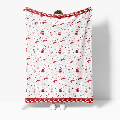 Festive Holiday-Themed Fleece Throw Blanket