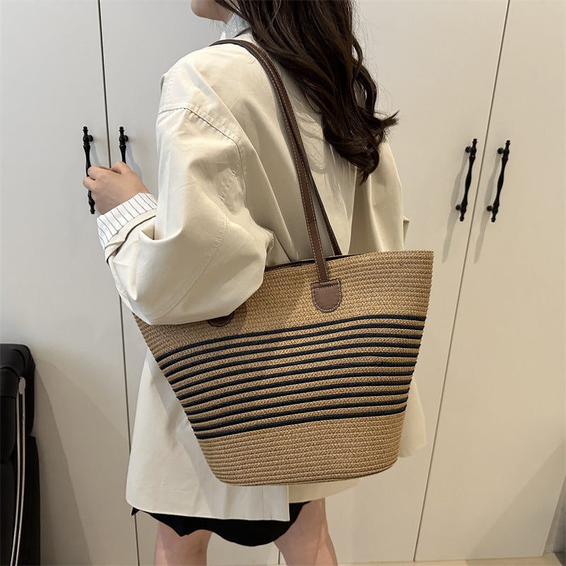 Stylish Straw Beach Tote Bag Acalora