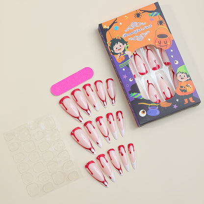 Artistic Press-On Nail Kit with Halloween Theme Acalora