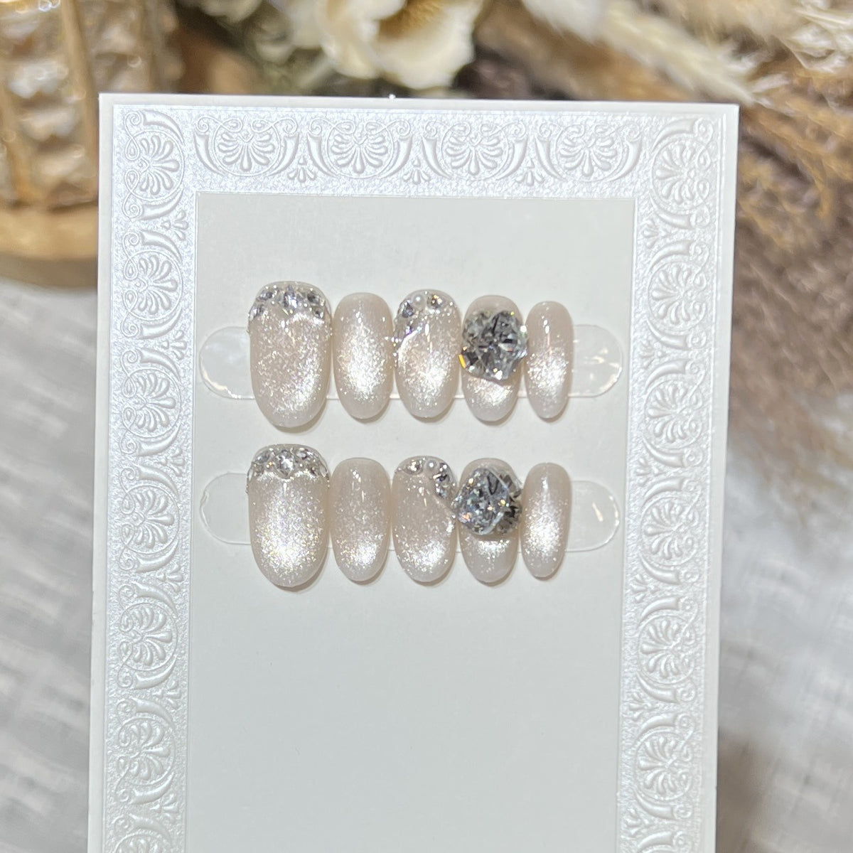 Luxury Gemstone Embellished Press-On Nail Art Acalora