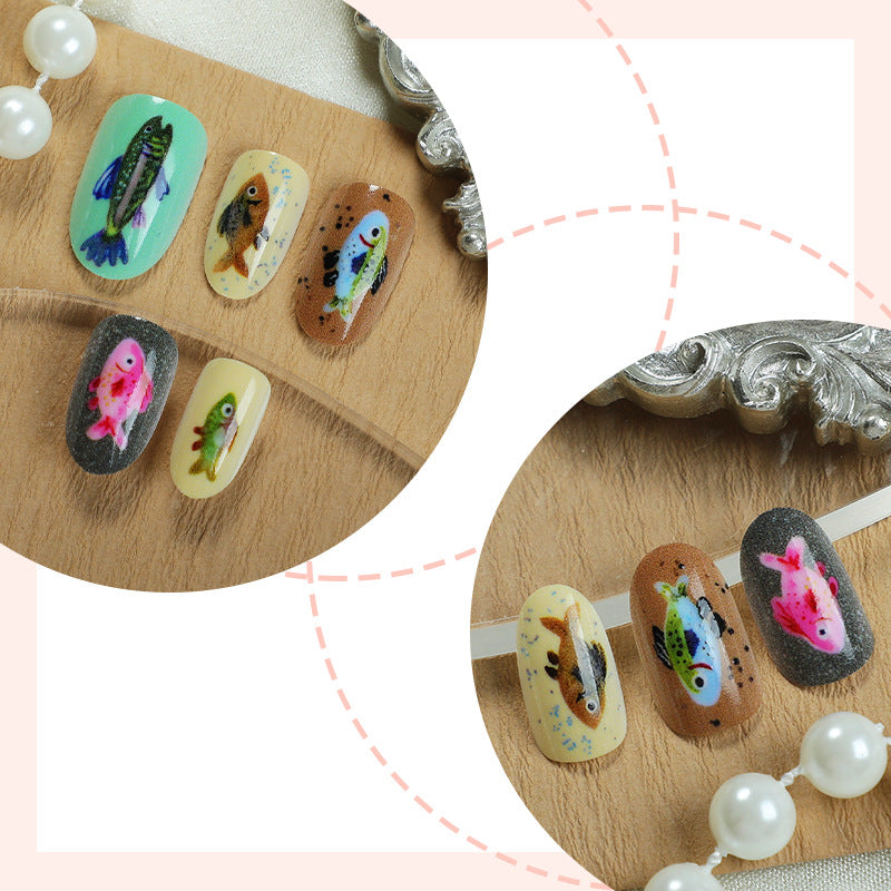 Creative Press-On Nail Art Set with Unique Insect Designs Acalora