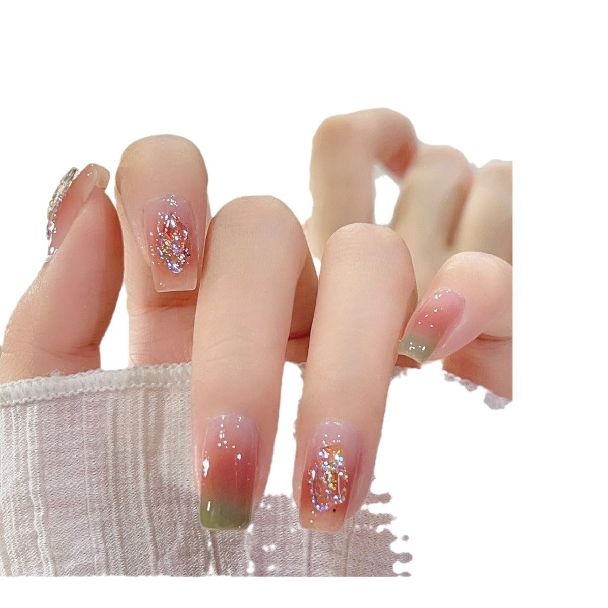 Premium Glitter Ombre Press-On Nail Set Acalora