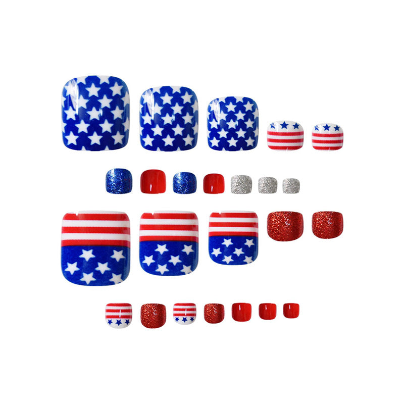 Patriotic Themed Press-On Nail Art Acalora