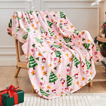 BowLift | Flannel Christmas Blanket Soft Pink Christmas Blanket