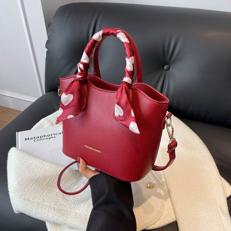 Stylish Scarf-Embellished Handbag Acalora