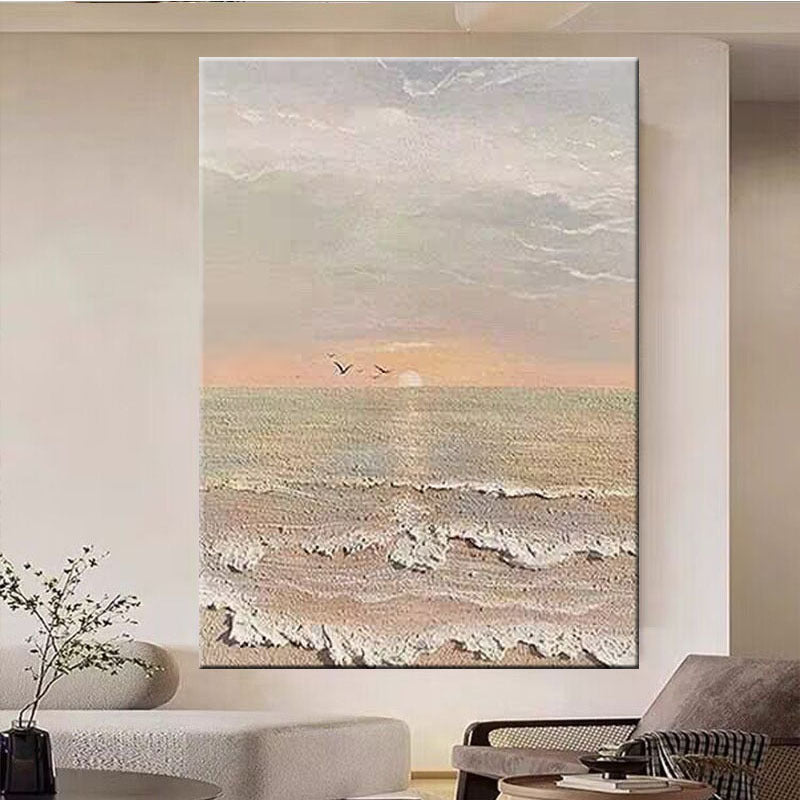 Textured Coastal Canvas Artwork