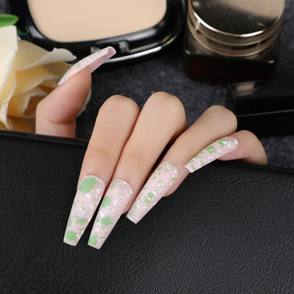 Artistic splatter design artificial nails Acalora