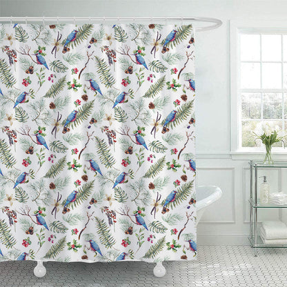 Artistic Nature-Themed Shower Curtain Kalsten