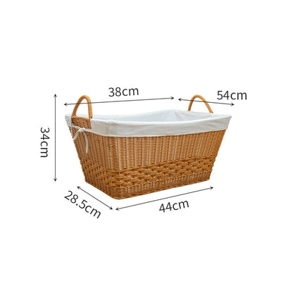 Handcrafted rattan basket with removable inner lining